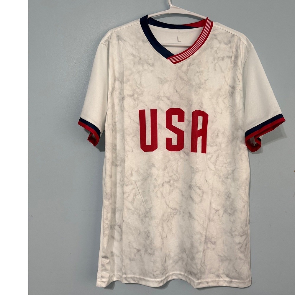 USA Jersey Men's Large White World Cup T-Shirt 0874